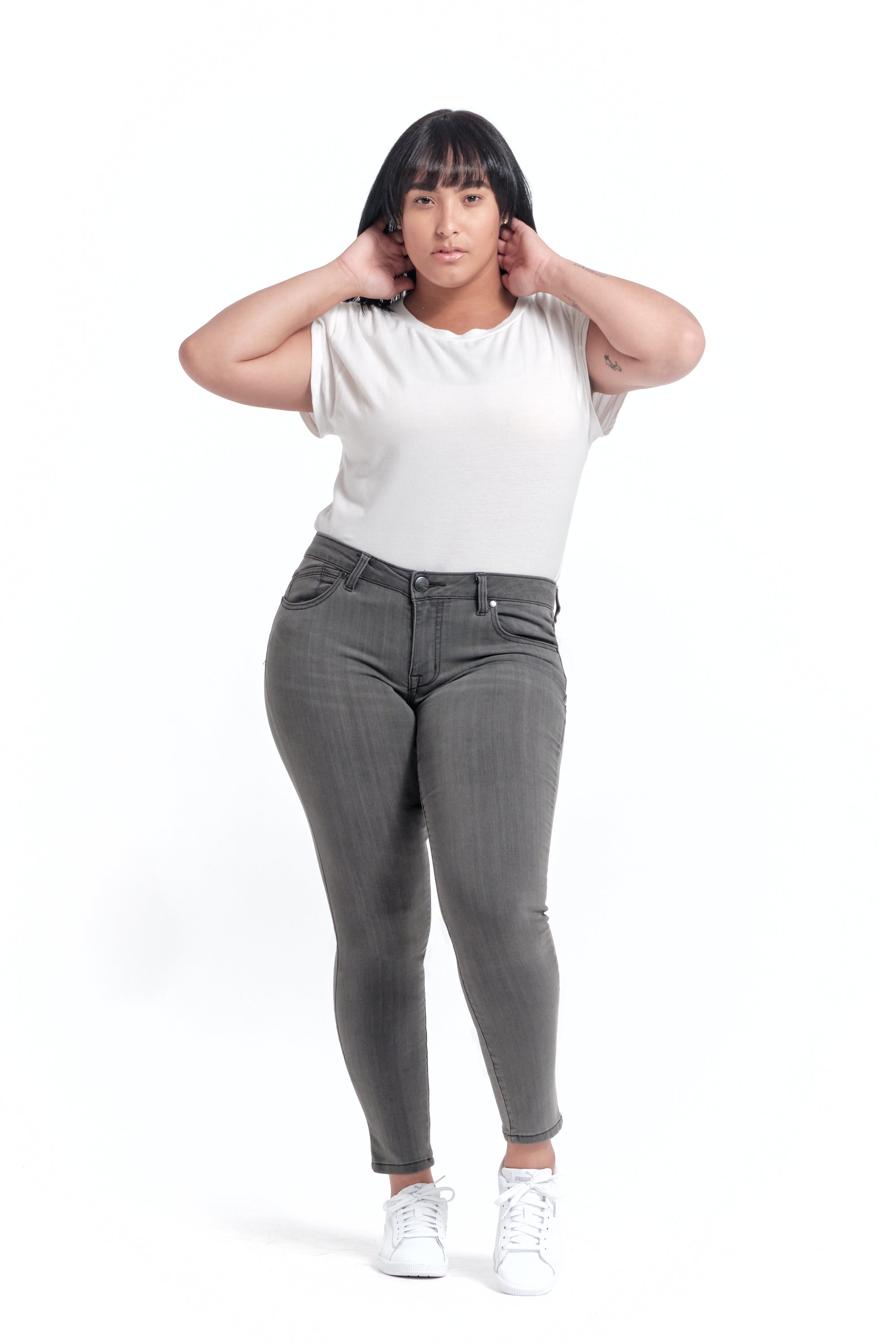 Curvy Silk Denim Skinny in Ashley