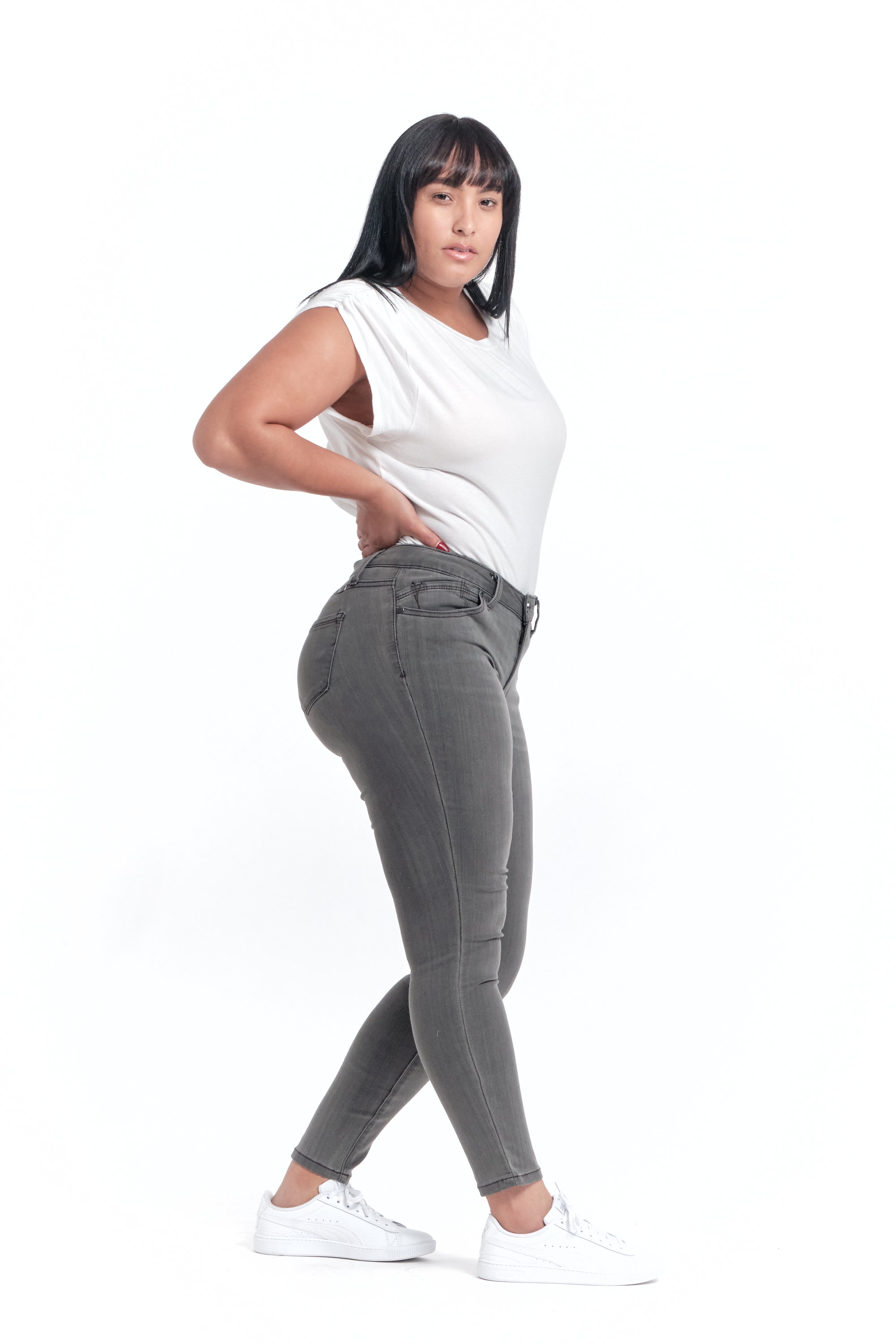 Curvy Silk Denim Skinny in Ashley