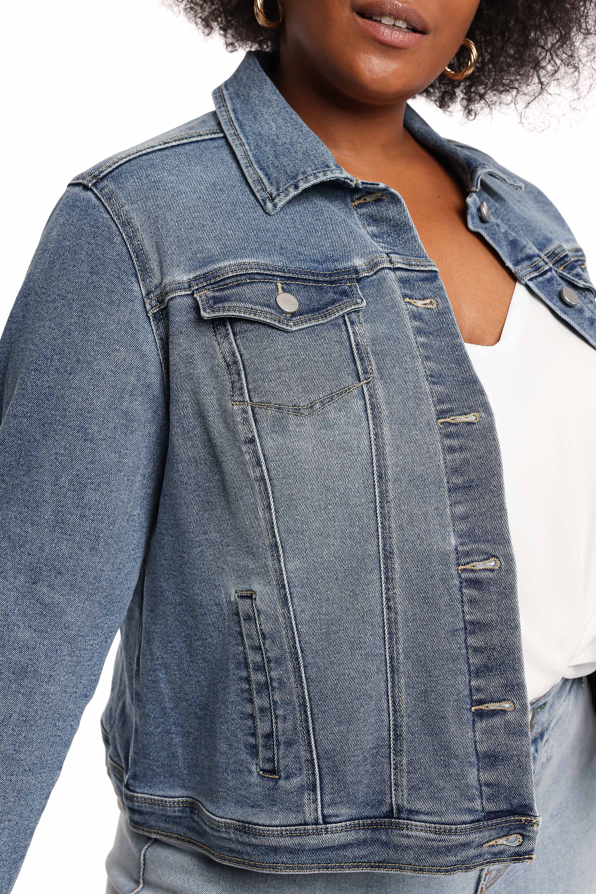 Plus Eco Trucker Denim Jacket in Mariah