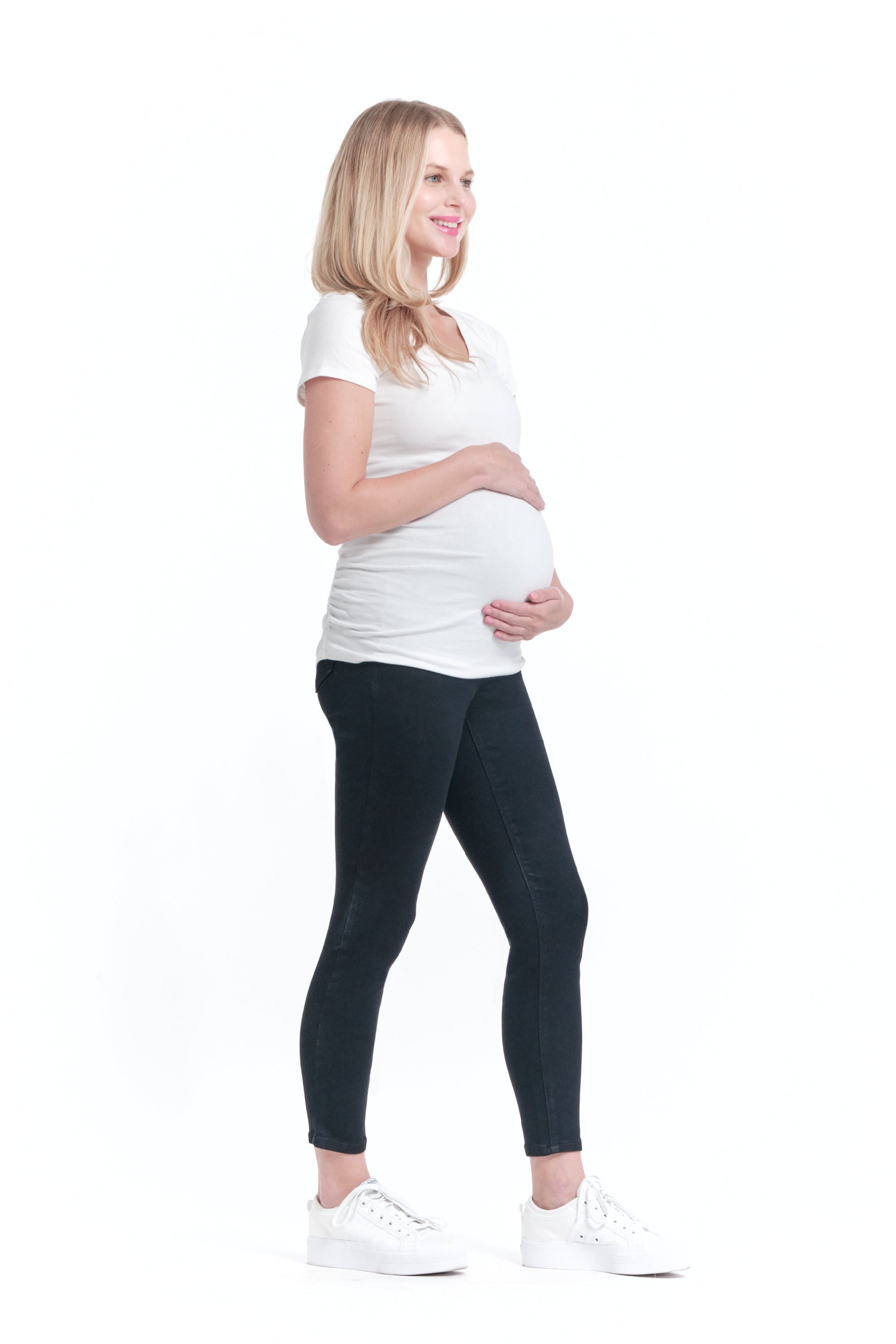 Maternity Butter Skinny w/ Bellyband in Black