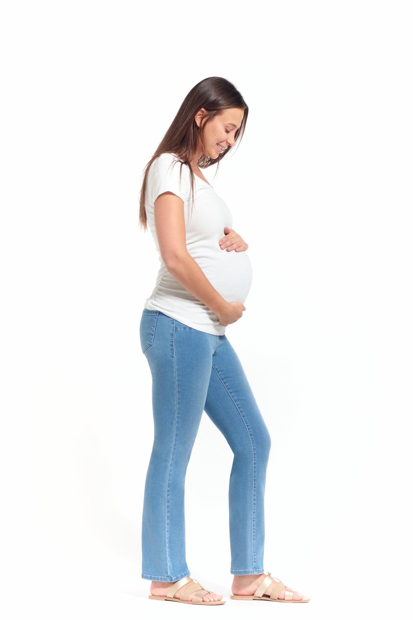 Maternity Better Butter Slim Straight with Bellyband in Royce