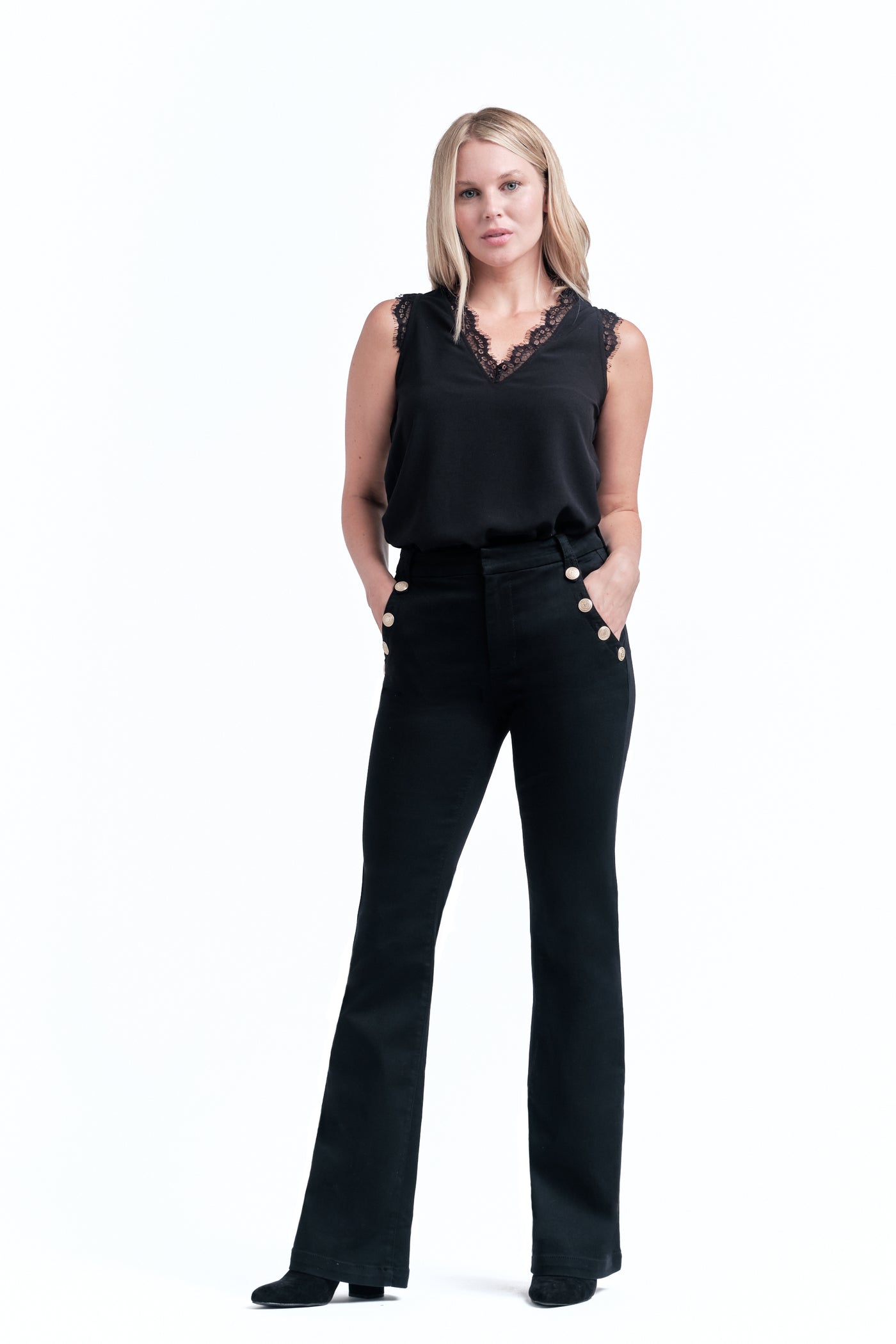 Sailor Jeans - Black Denim, Wide Leg, Sustainable Denim