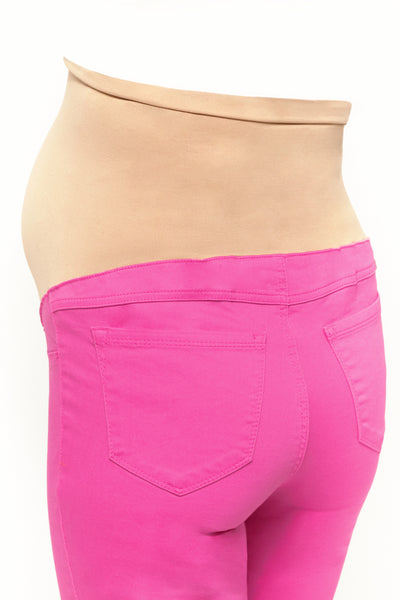 Maternity 28" Ankle Skinny w/ Bellyband in Pink Fade