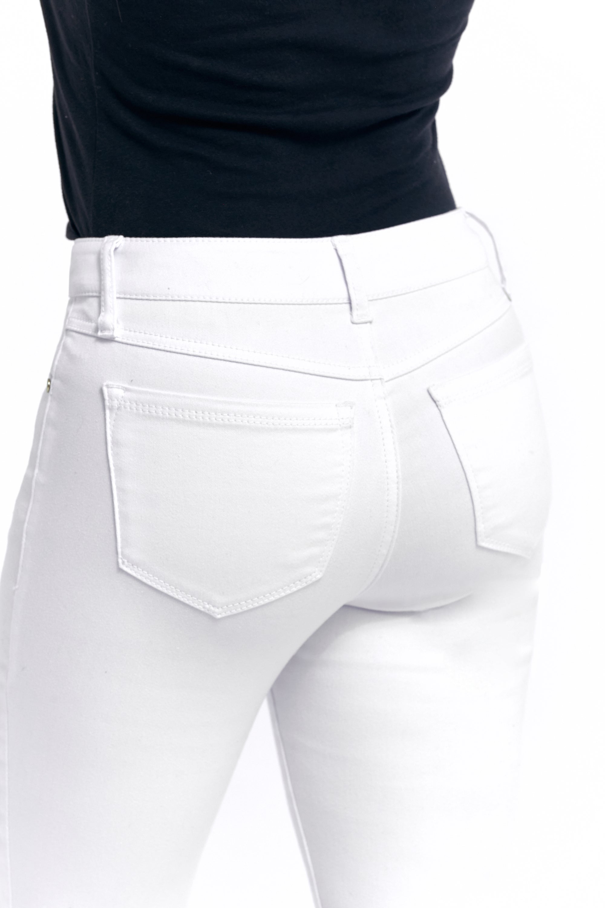 Ava Petite Butter Skinny in White