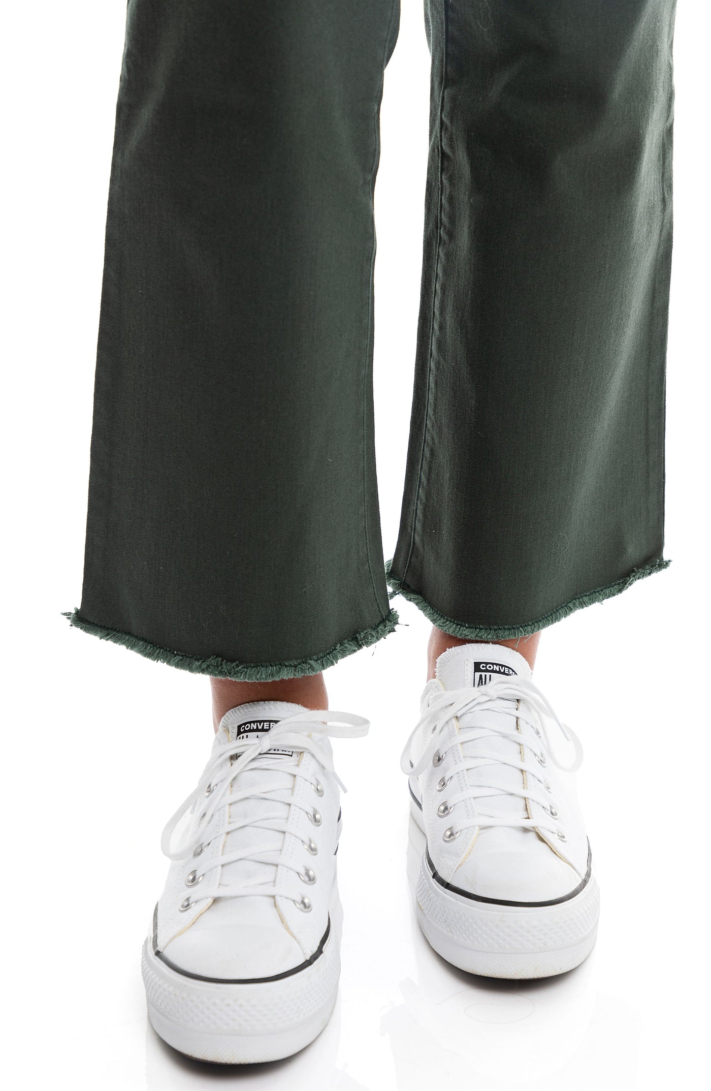 Color Denim Demi-Boot In Forest Green
