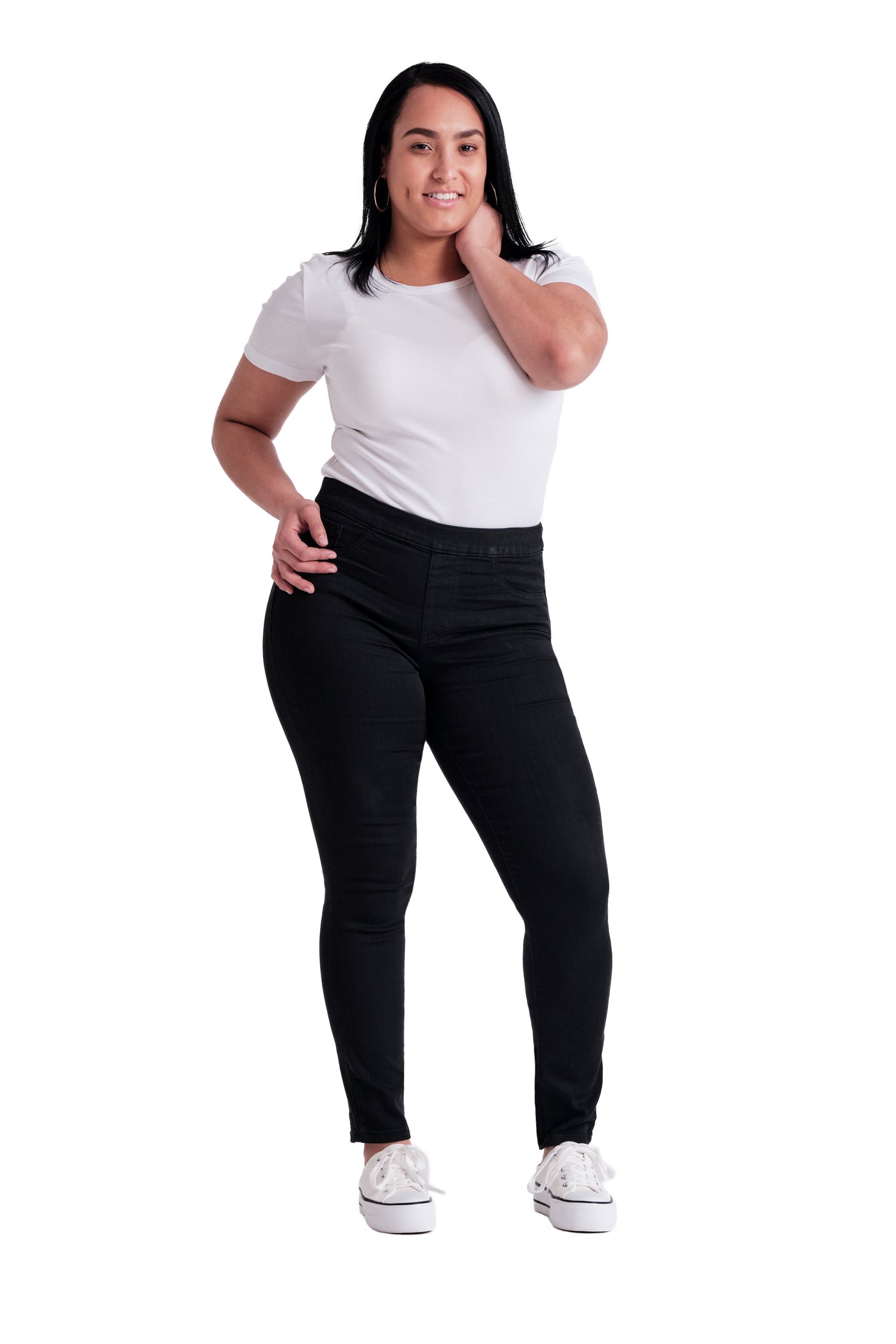 Women's Pull-On Stretch Denim Jean Capri Jeggings Plus Size Available