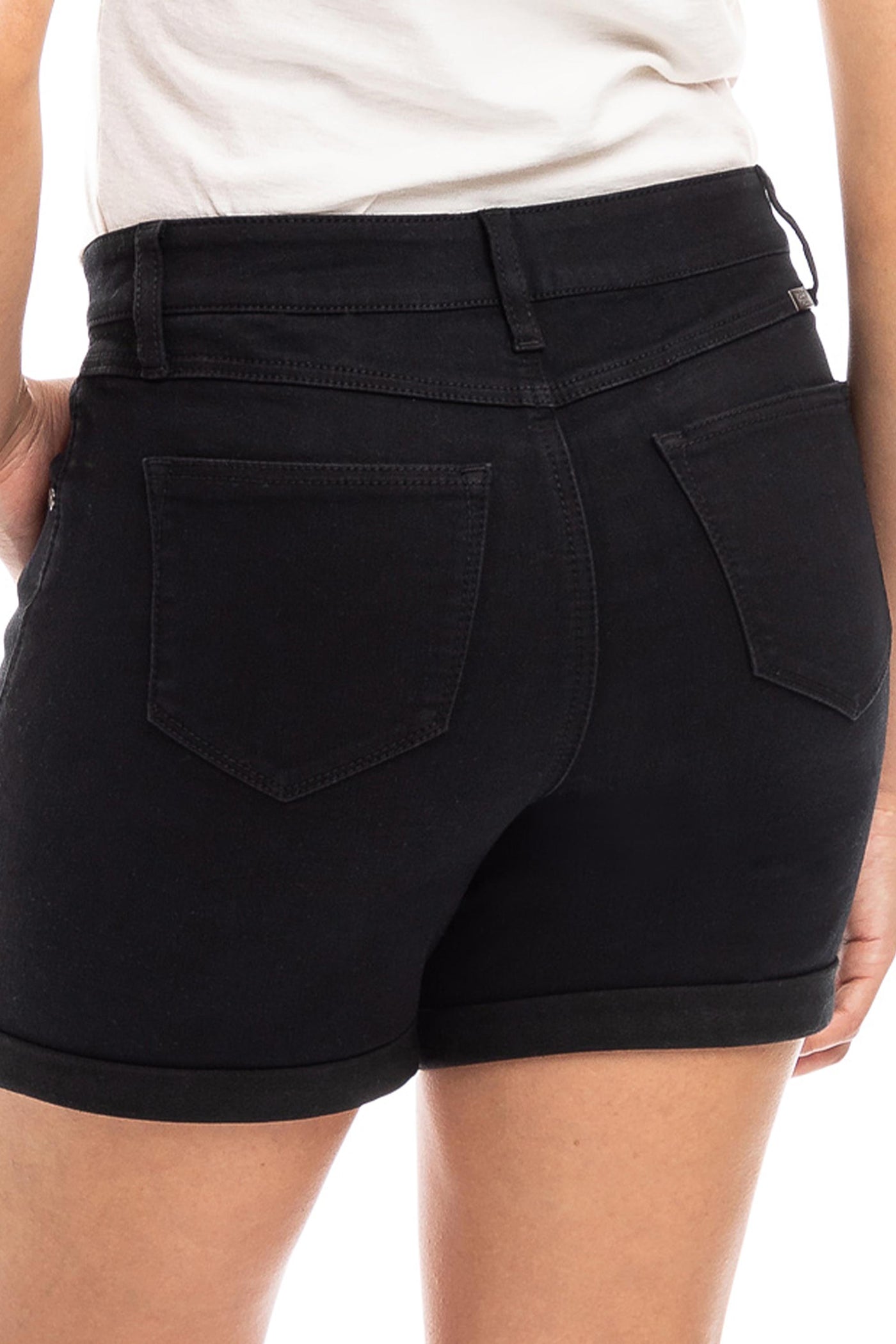 Re:Denim Rolled Shorts in Black