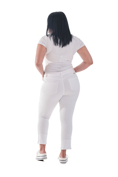 Curvy Taylor Cuff Jeans in White