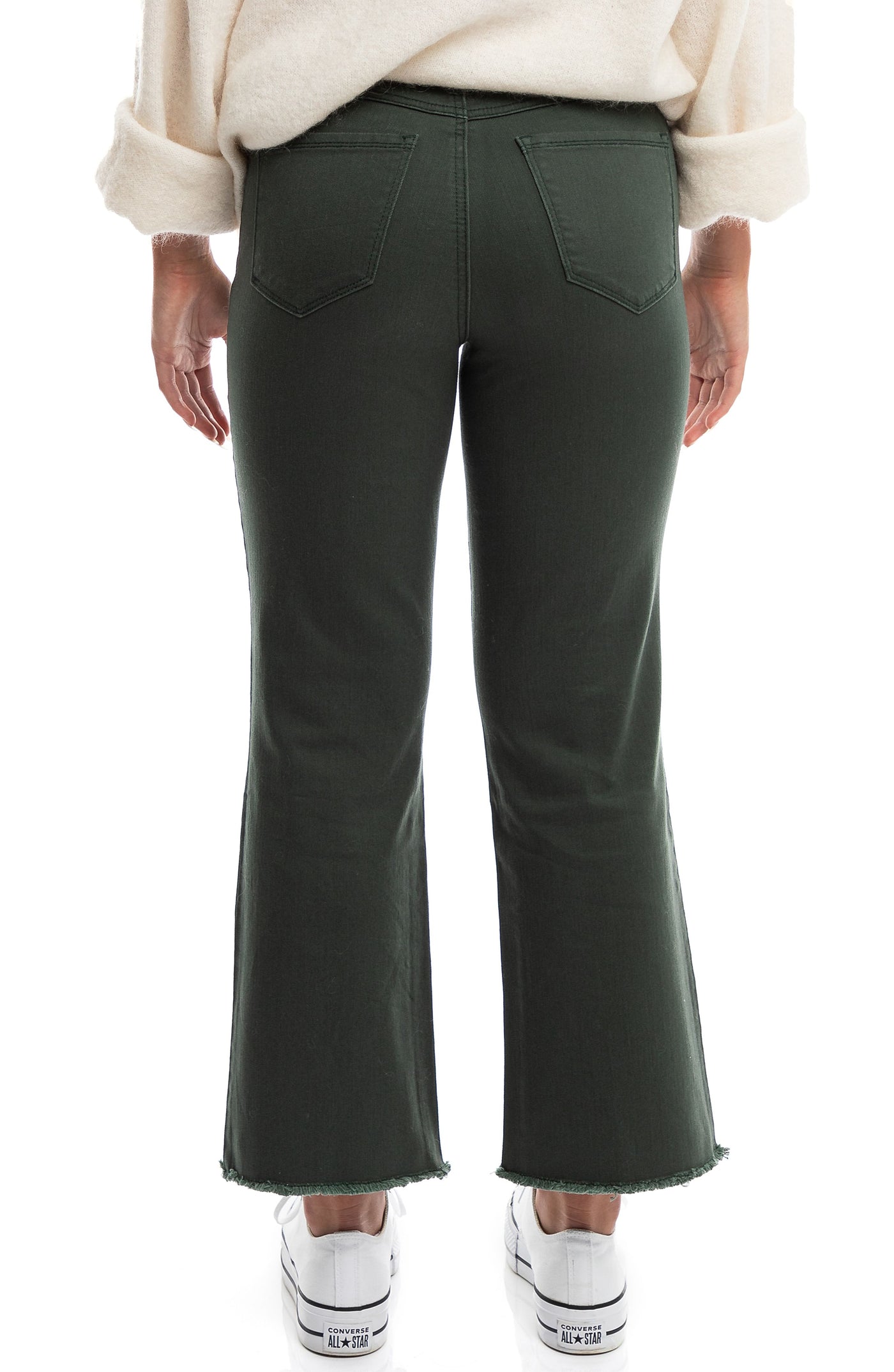 Color Denim Demi-Boot In Forest Green