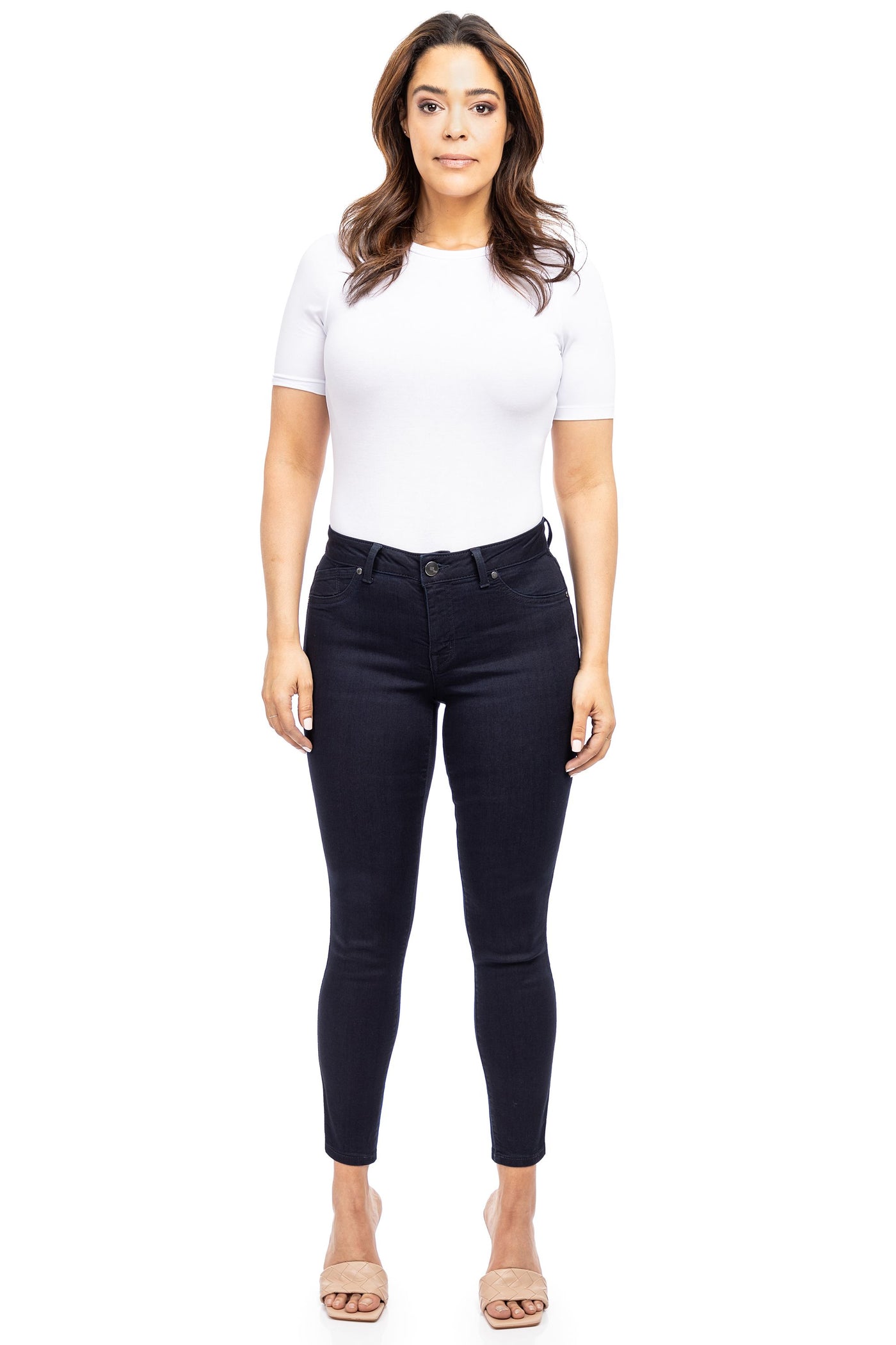 Curvy Fit & Life Shapewear Ankle Skinny In Rinse